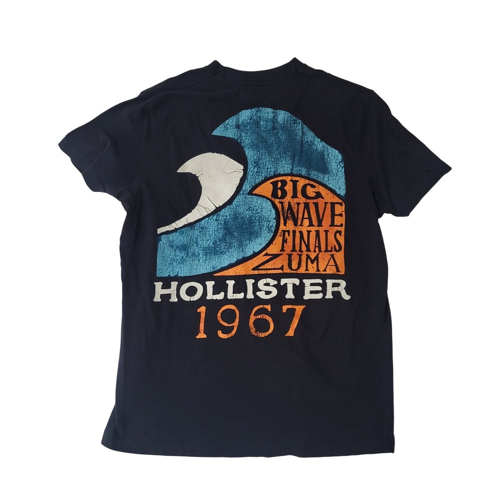 Hollister Y2K 90s Graphic Print Big Wave T-shirt Men's Large Tee Flaw Vintage